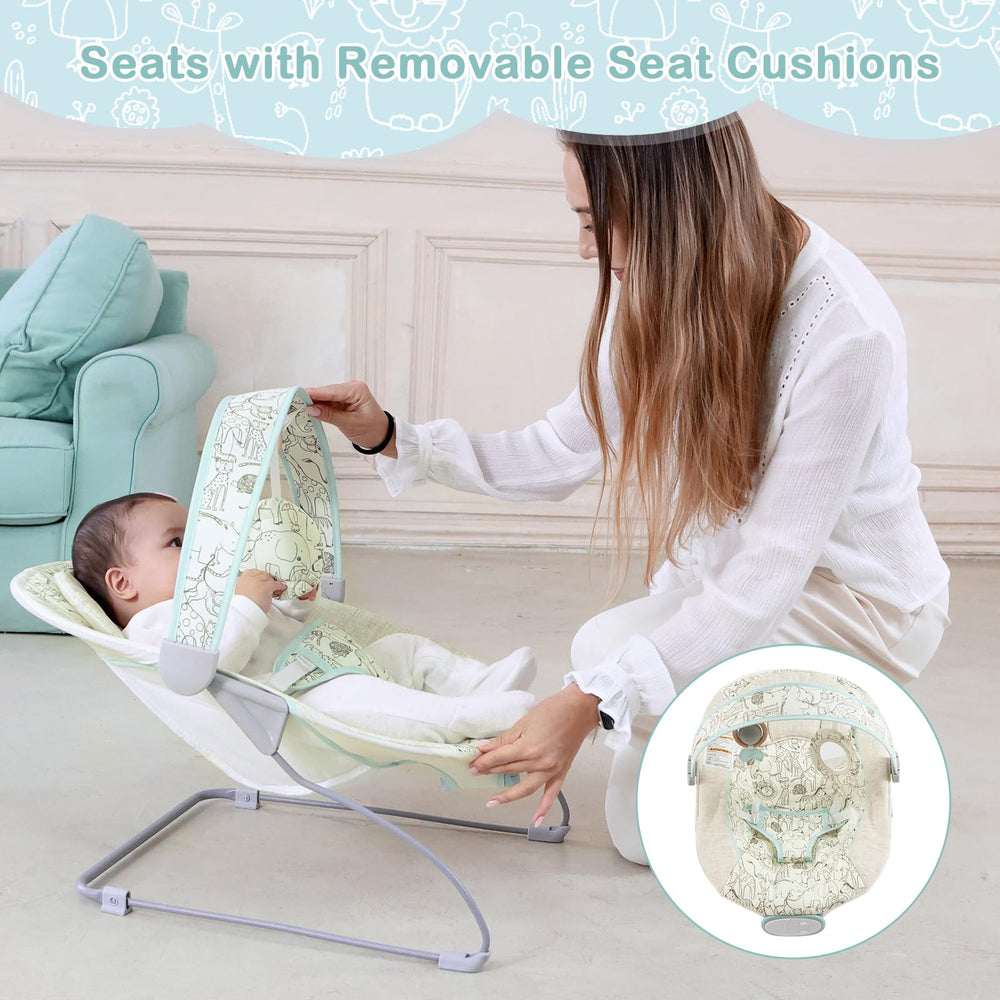 Otrolepota Baby Bouncer washable cover simplifies cleaning after playful sessions.