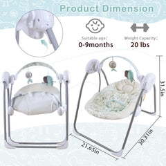 Otrolepota baby swing with soothing music melodies for comfort