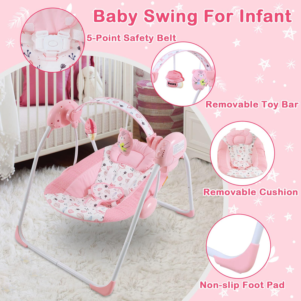 Otrolepota baby swing removable toy bar adds engaging playtime.
