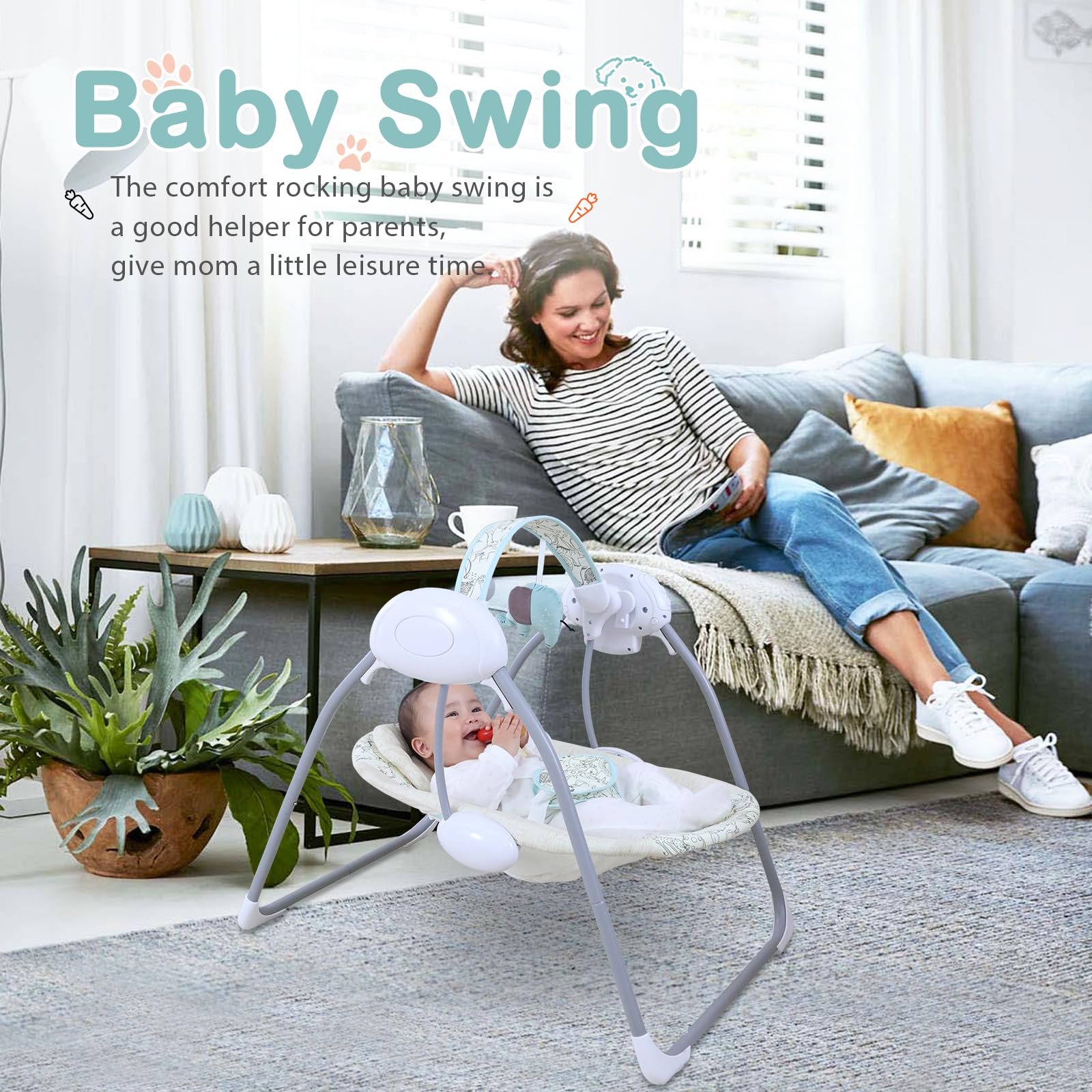 Otrolepota baby swing timer settings for flexible use