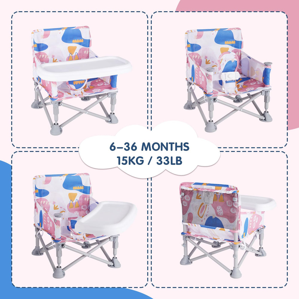 Otrolepota booster seat with tray removable for easy on-the-go meals.