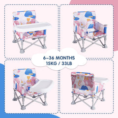 Otrolepota booster seat with tray removable for easy on-the-go meals.