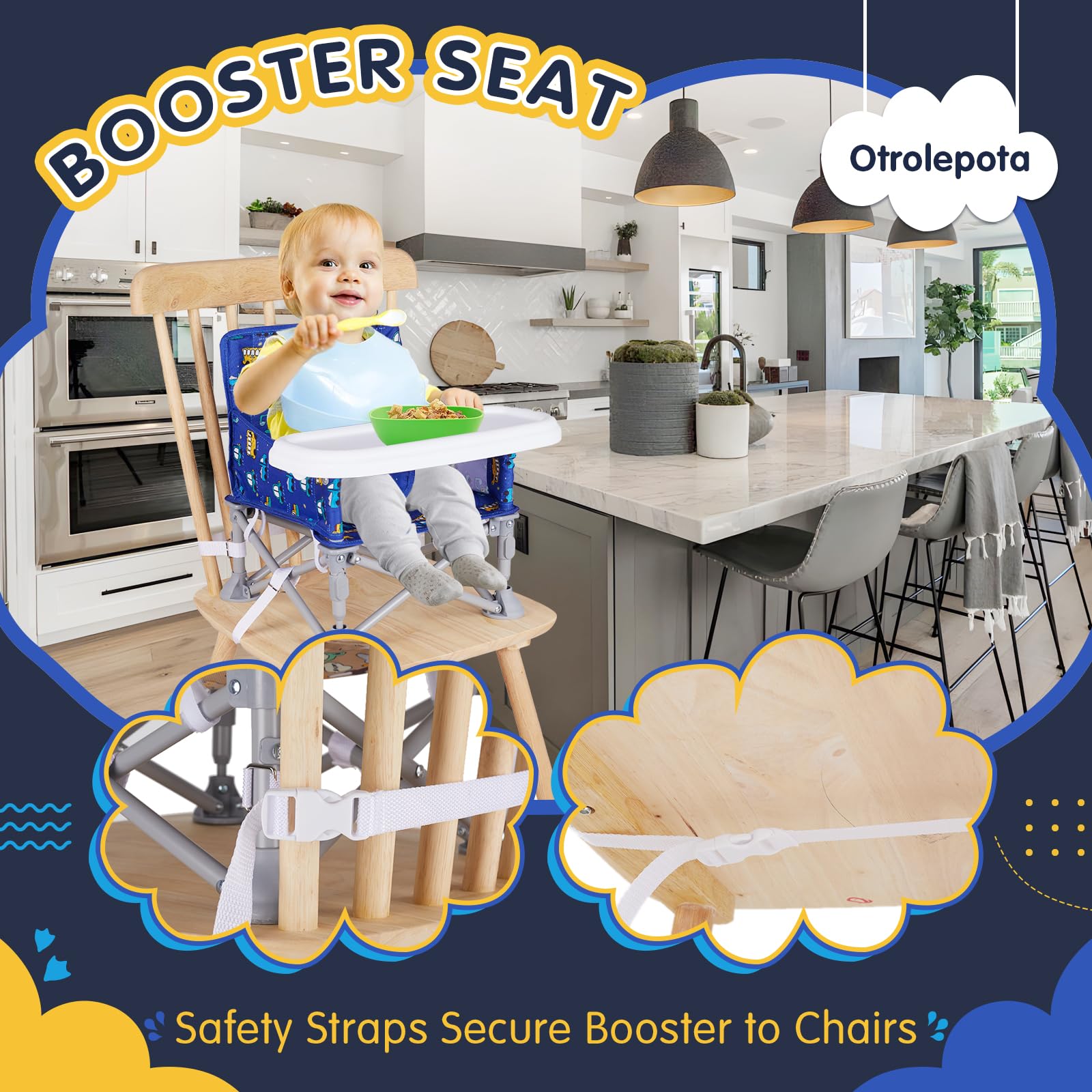 Otrolepota BPA-free tray and safety straps for safe feeding