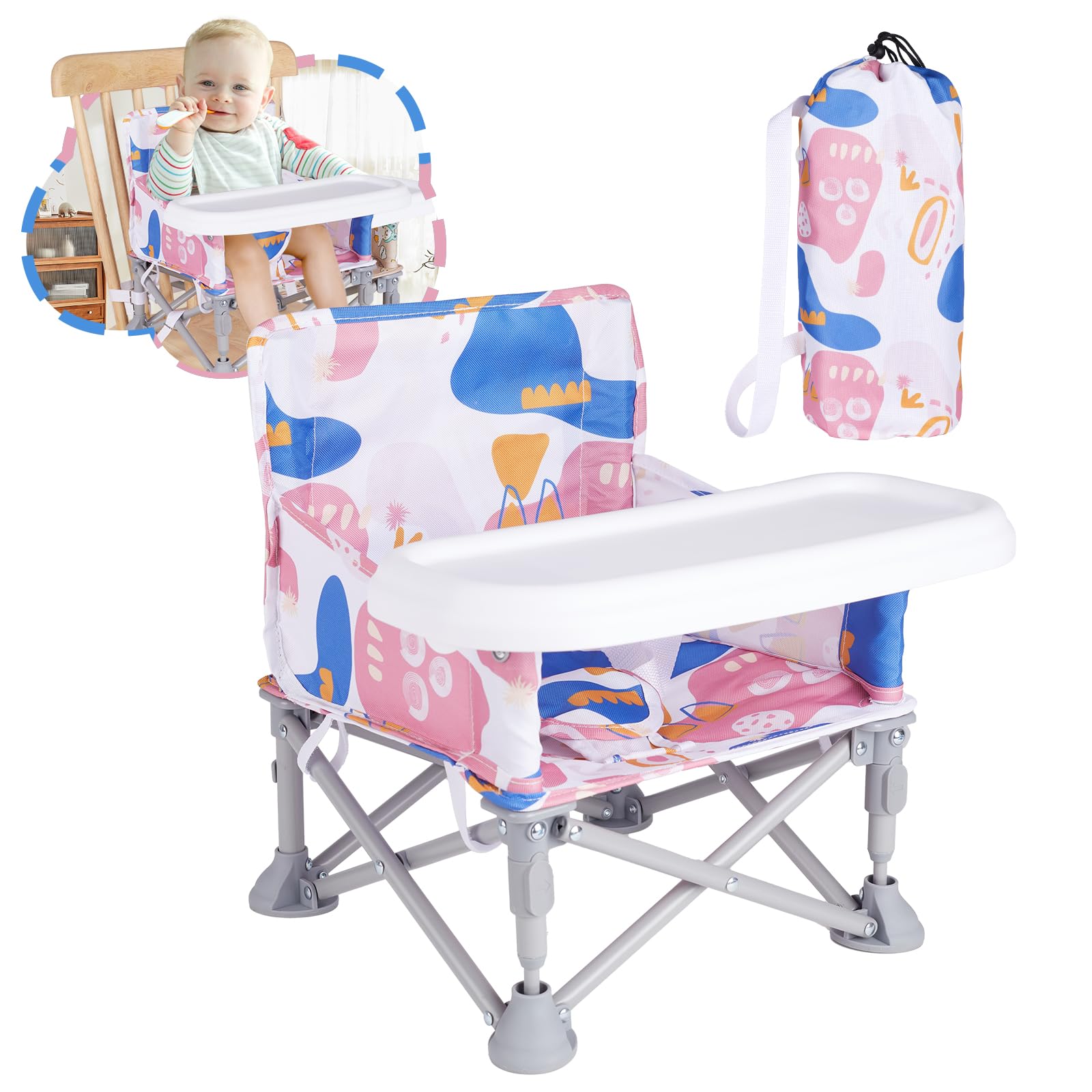 Otrolepota portable baby chair folded for compact travel use.