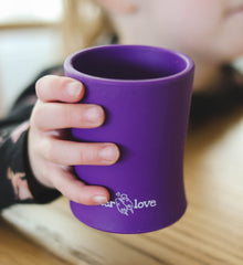 OtterLove training cup top view showcases stable wide base to reduce spills.