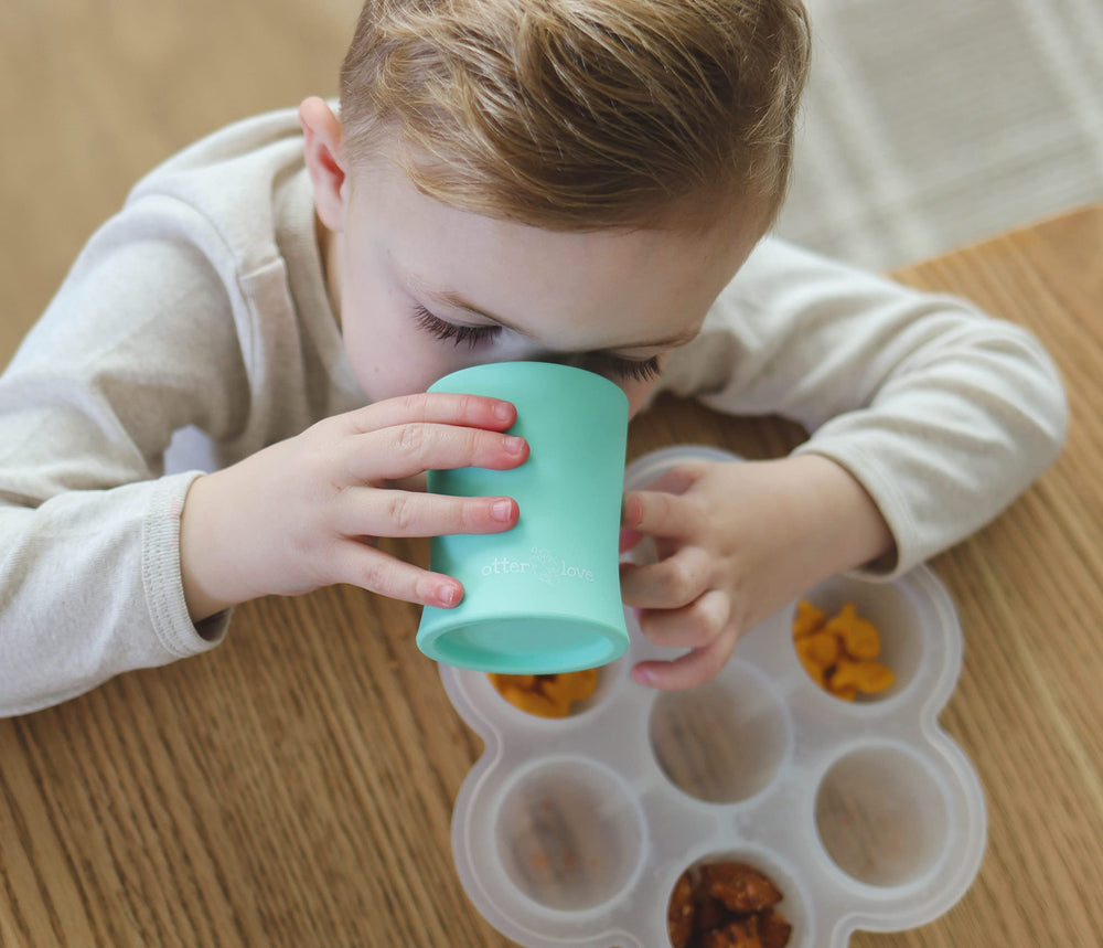 OtterLove unbreakable silicone cup after drop demonstrates shatterproof design.
