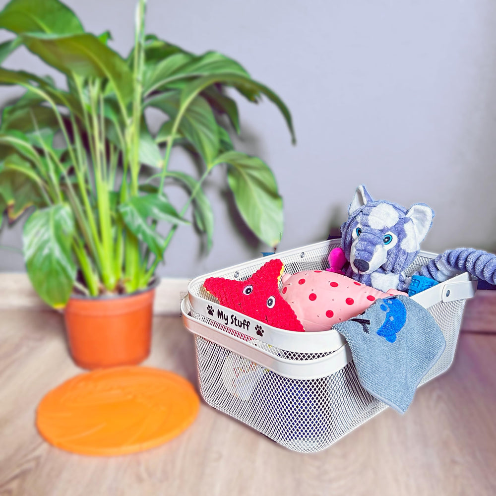 OtterPets dog-toy-bin-organizer-items shows versatile storage for treats, toys, collars.