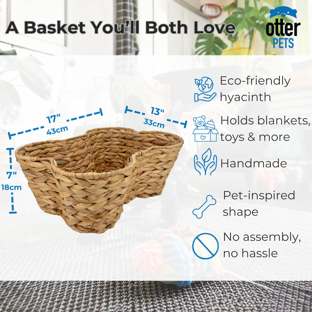 OtterPets Hyacinth basket weave close-up highlighting natural material