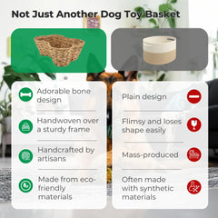 OtterPets Hyacinth bone basket top view with ample space