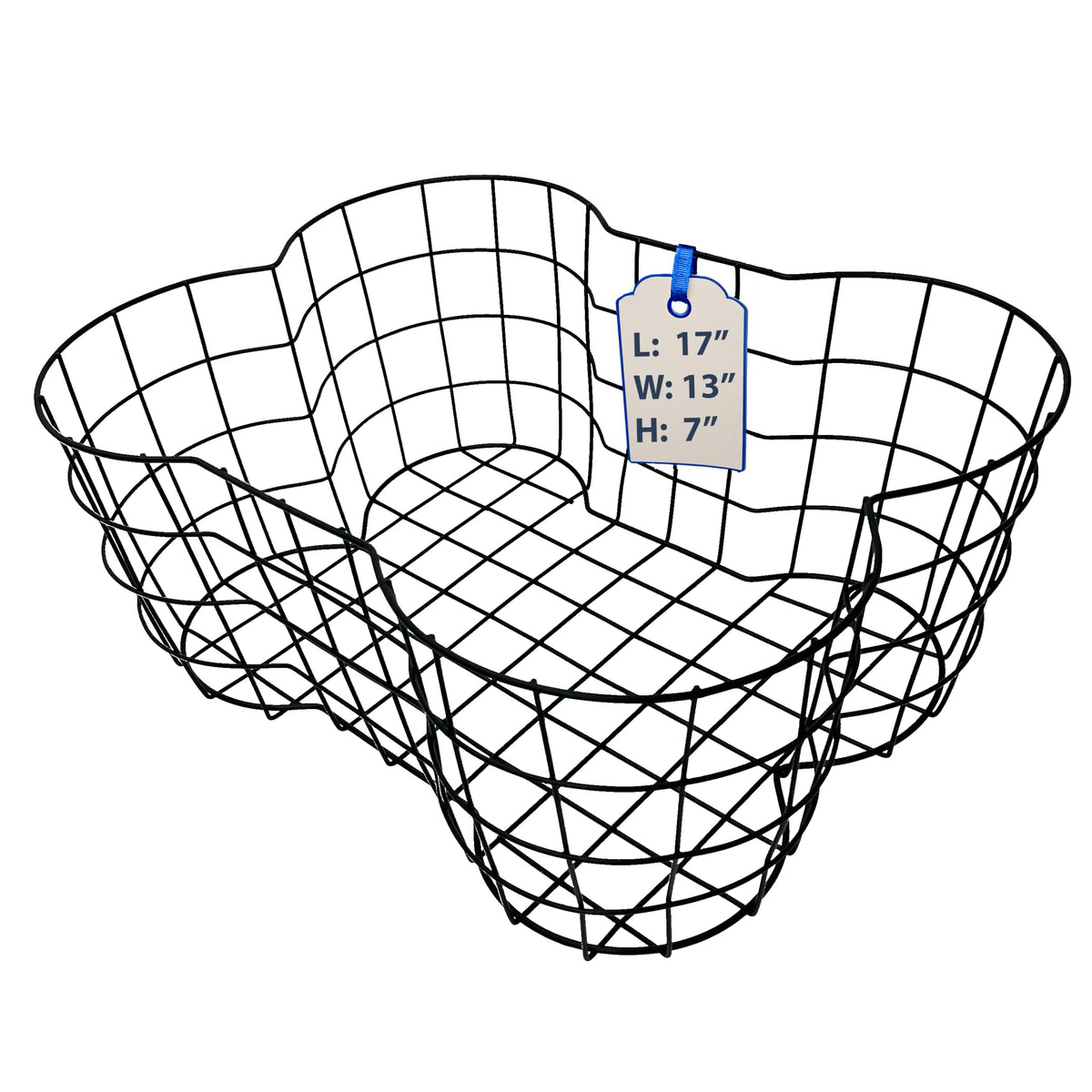 OtterPets metal dog toy basket bone shape front view showing organized storage