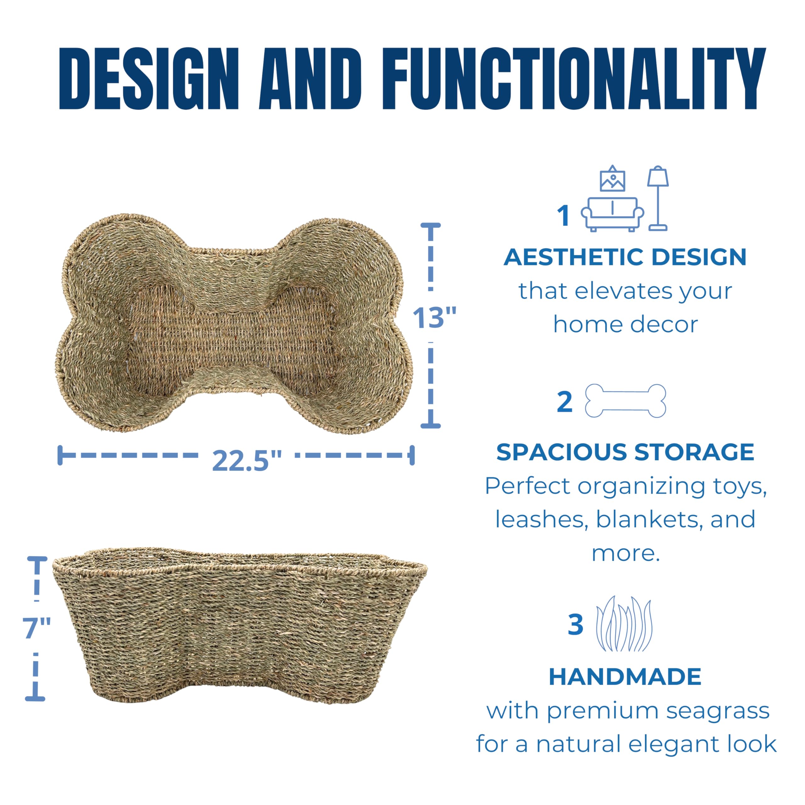 OtterPets seagrass-basket closeup reveals durable woven storage.