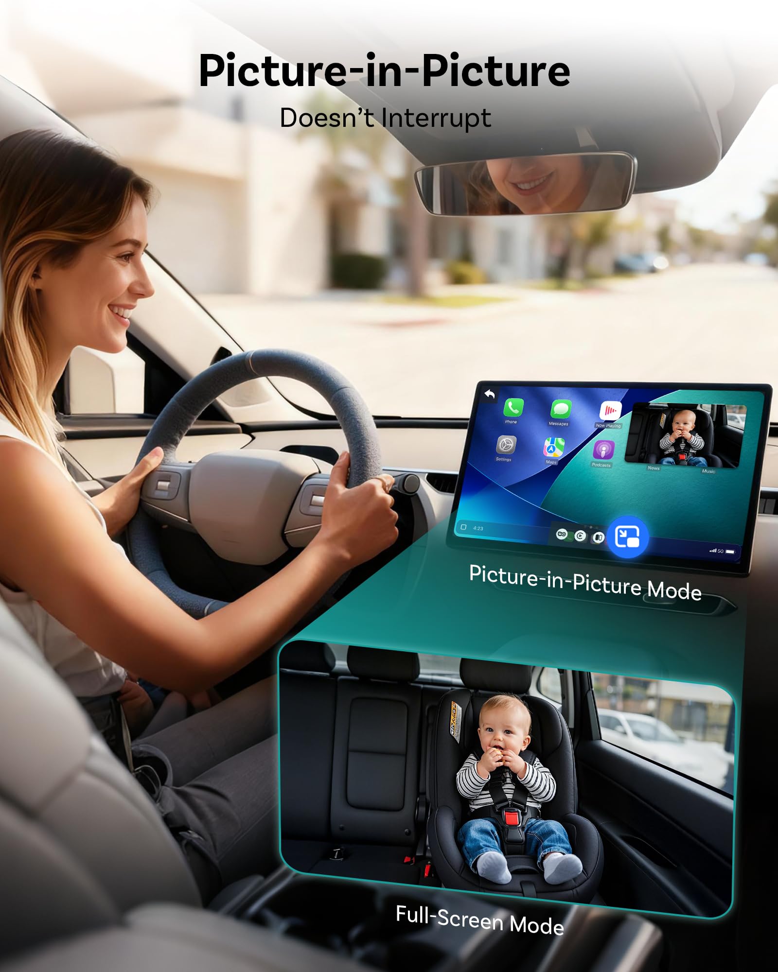 OTTOCAST Cabin Care headrest mount keeps camera secure without intruding.