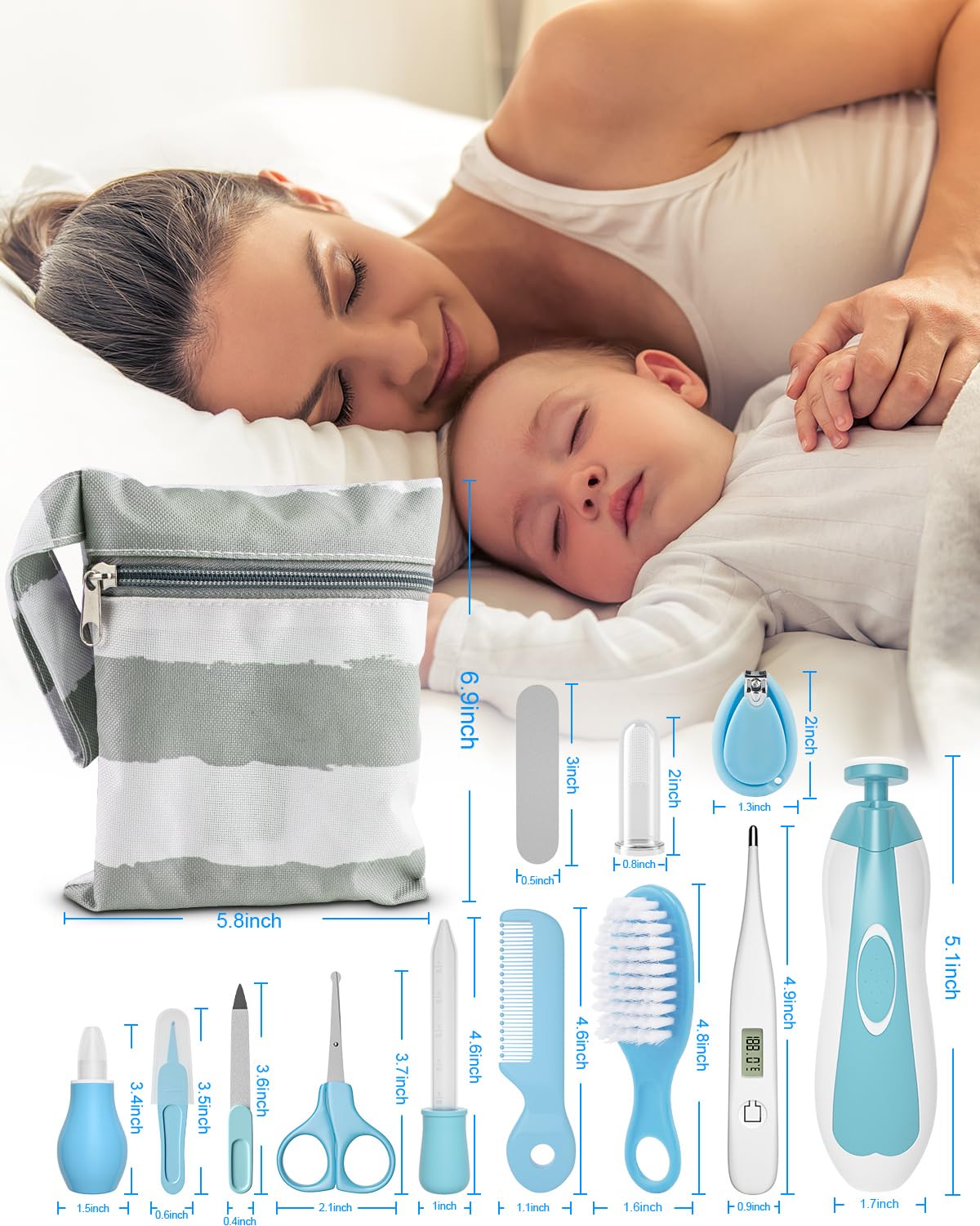 OTTOLIVES baby-friendly brushes and combs arranged for gentle grooming
