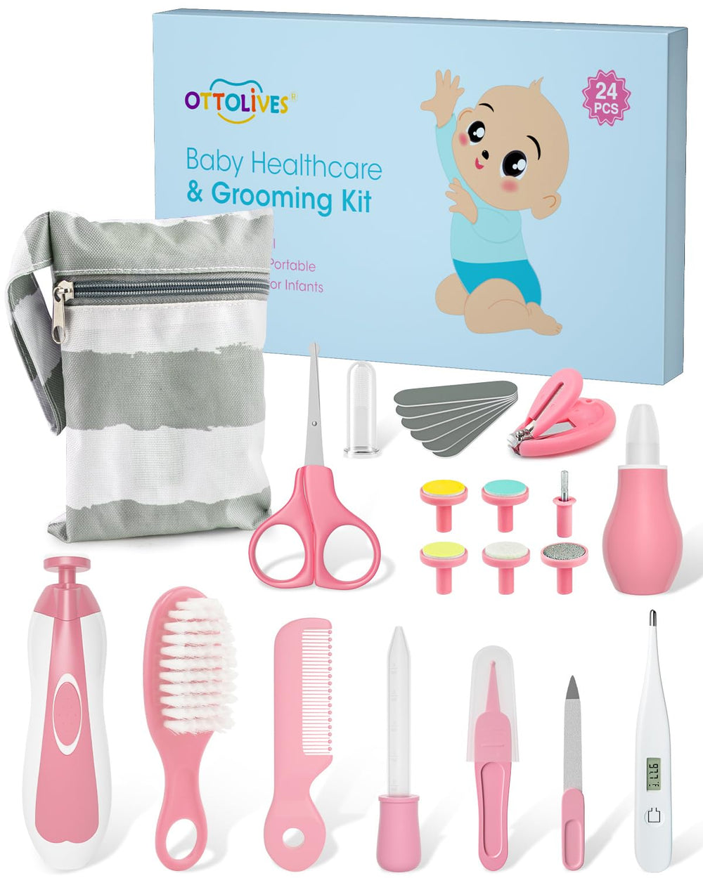 OTTOLIVES baby grooming kit electric nail trimmer for gentle newborn nail care