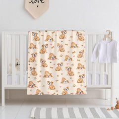 Ottoy kid-size blanket 50x40 inches draped on a chair.
