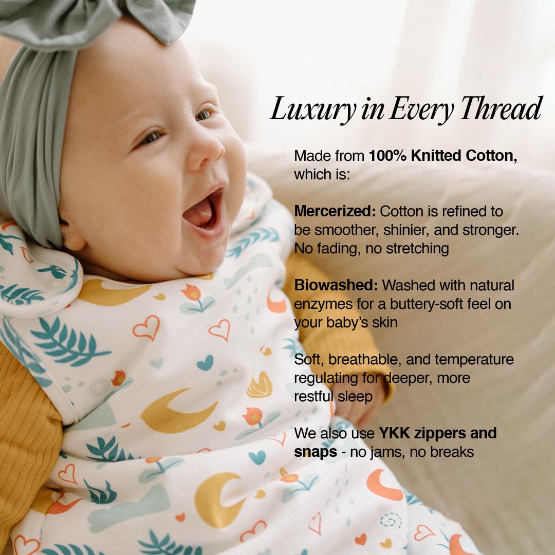 Ouch Baby Sleep Sack neck and shoulder snaps showcase safe, grow-with-baby fit.