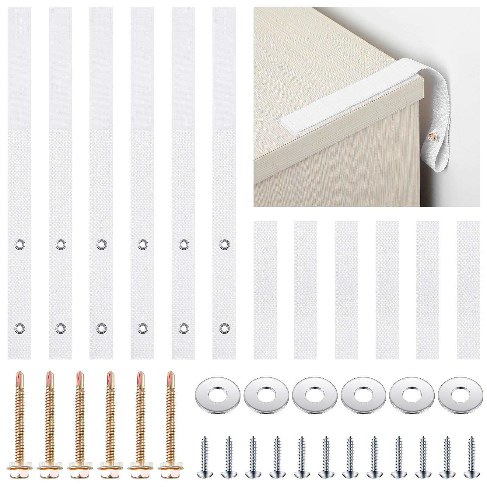 Oudain anti-tip anchors white package ready for quick installation to improve home safety