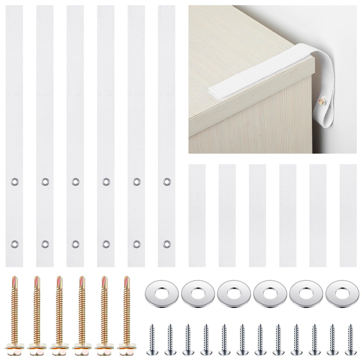 Oudain anti-tip anchors white package ready for quick installation to improve home safety