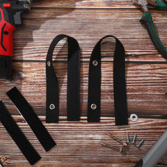 Oudain furniture anchors installation close-up shows sturdy nylon strap for secure furniture.