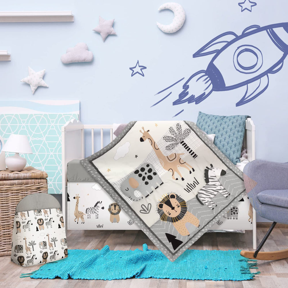 Oudain woodland animals bedding set packaging shown as a gift-ready kit.