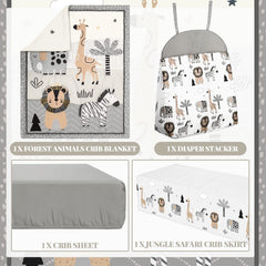 Oudain woodland animals crib sheet fits standard cribs with deep pockets.