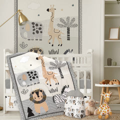 Oudain woodland animals crib skirt for a cozy, tidy nursery.