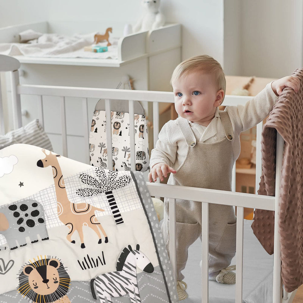 Oudain woodland animals fabric closeup highlights soft, breathable polyester.