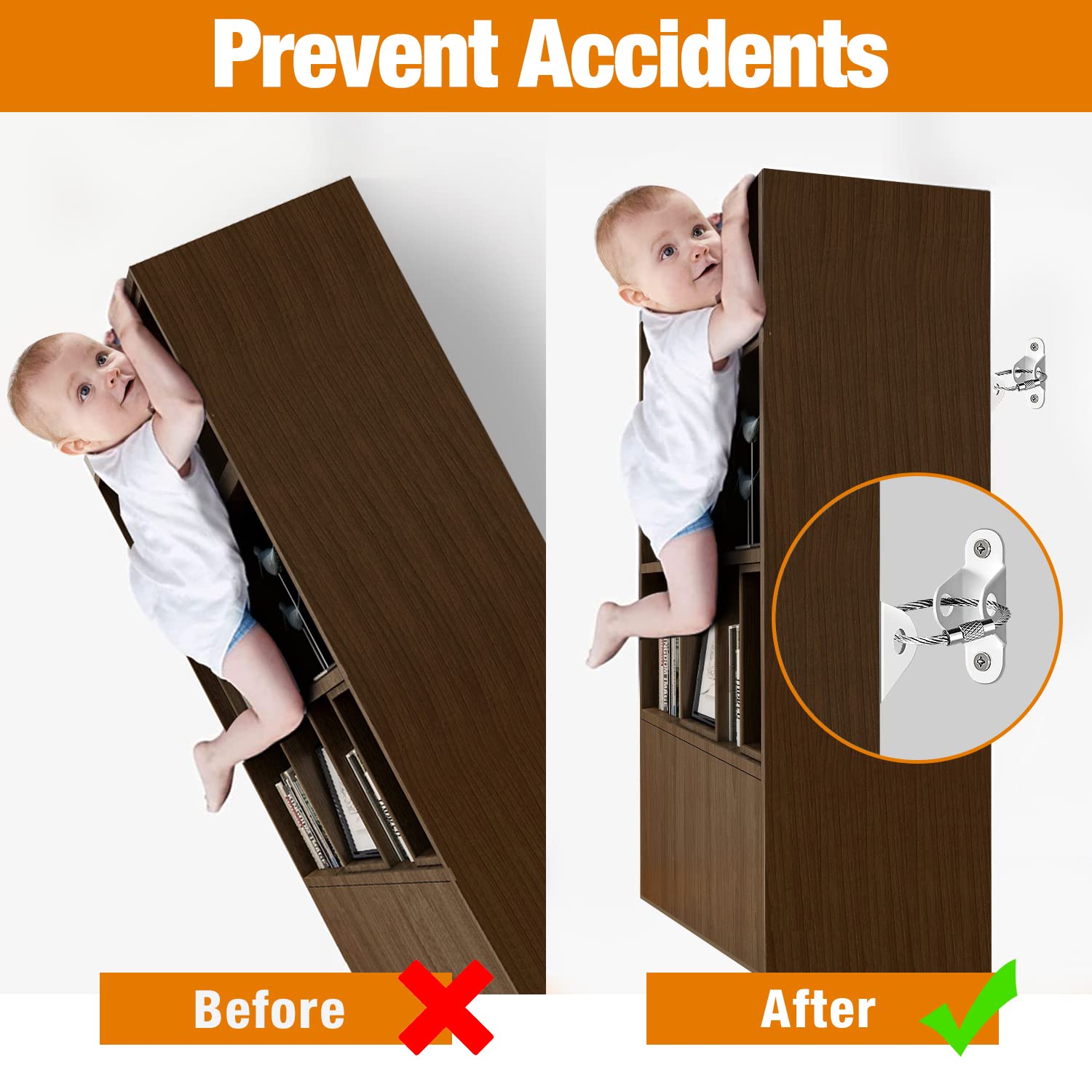Ougourim dresser-anchor for quick wall fastening and safety.