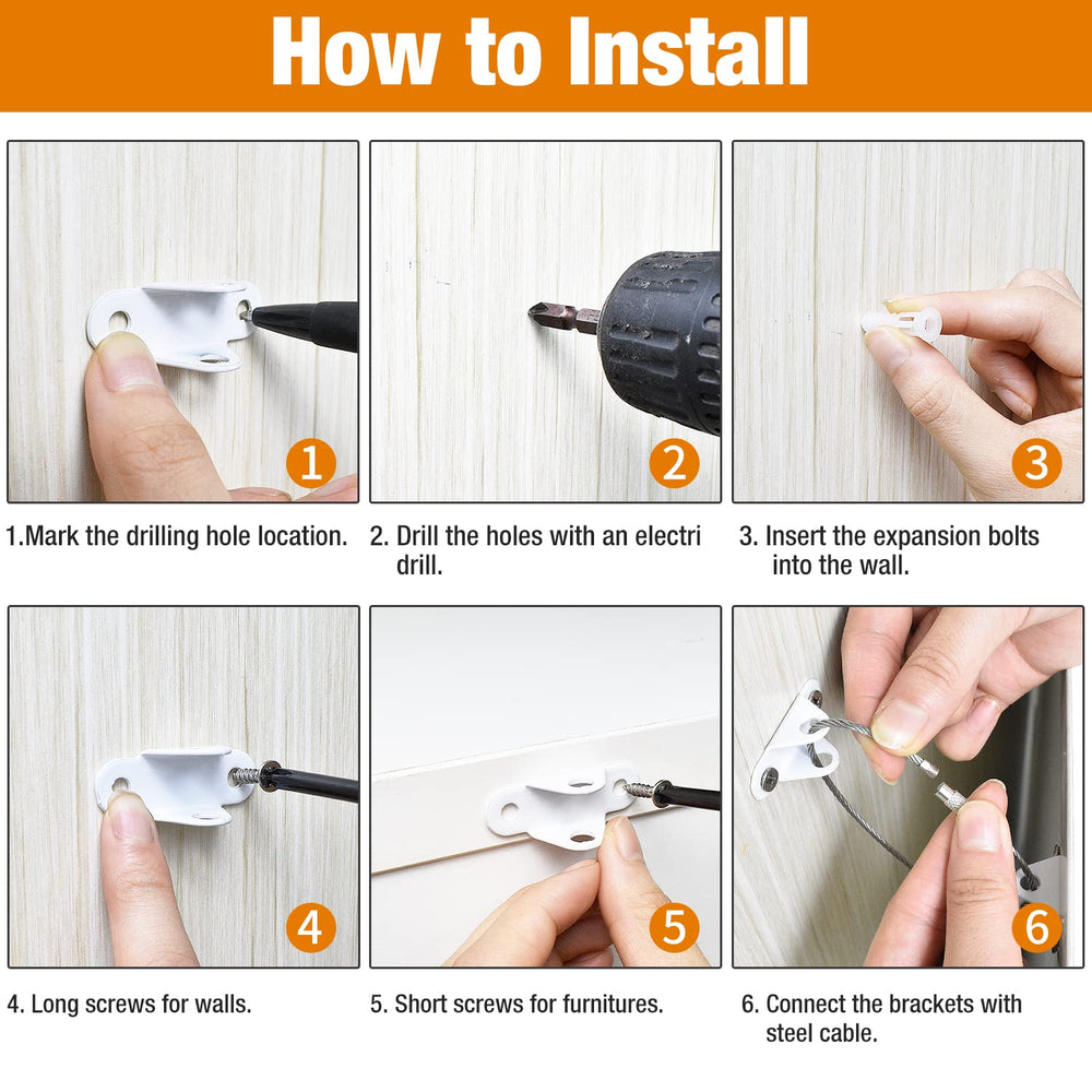 Ougourim wall-fastening set supports safe play spaces in homes.