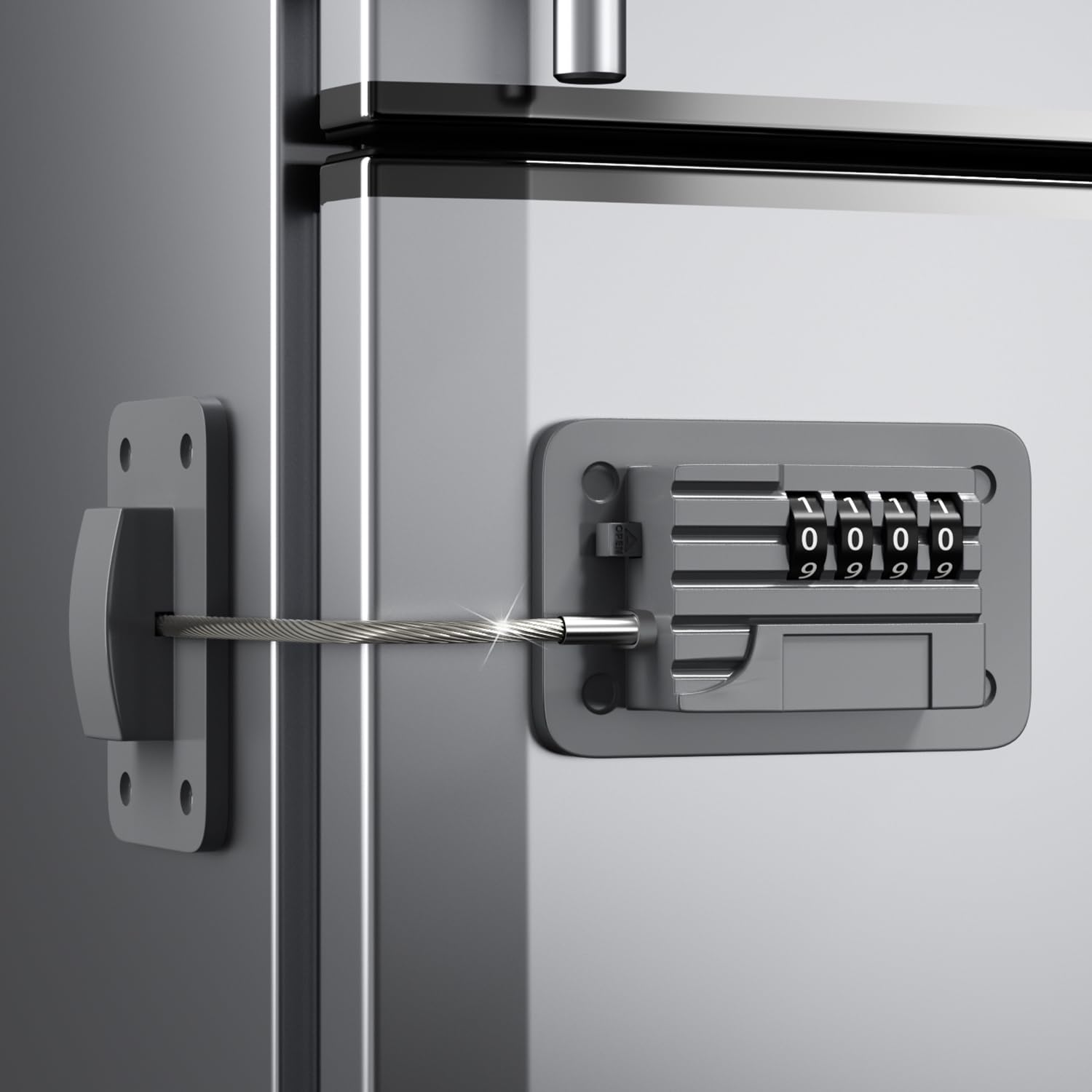 Ougourim Upgraded Fridge Lock unboxing view shows easy install and ready-to-use safety.
