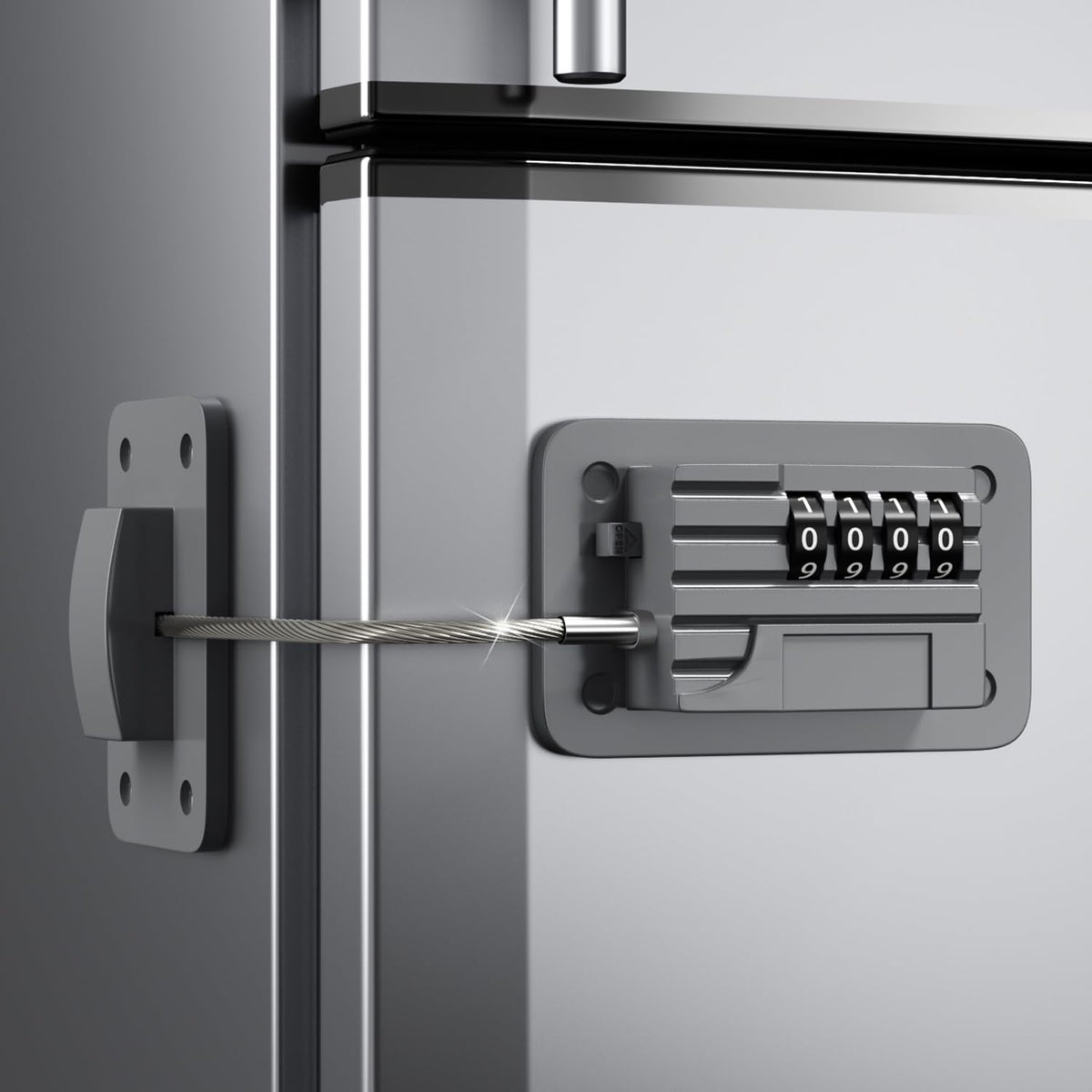 Ougourim Upgraded Fridge Lock unboxing view shows easy install and ready-to-use safety.