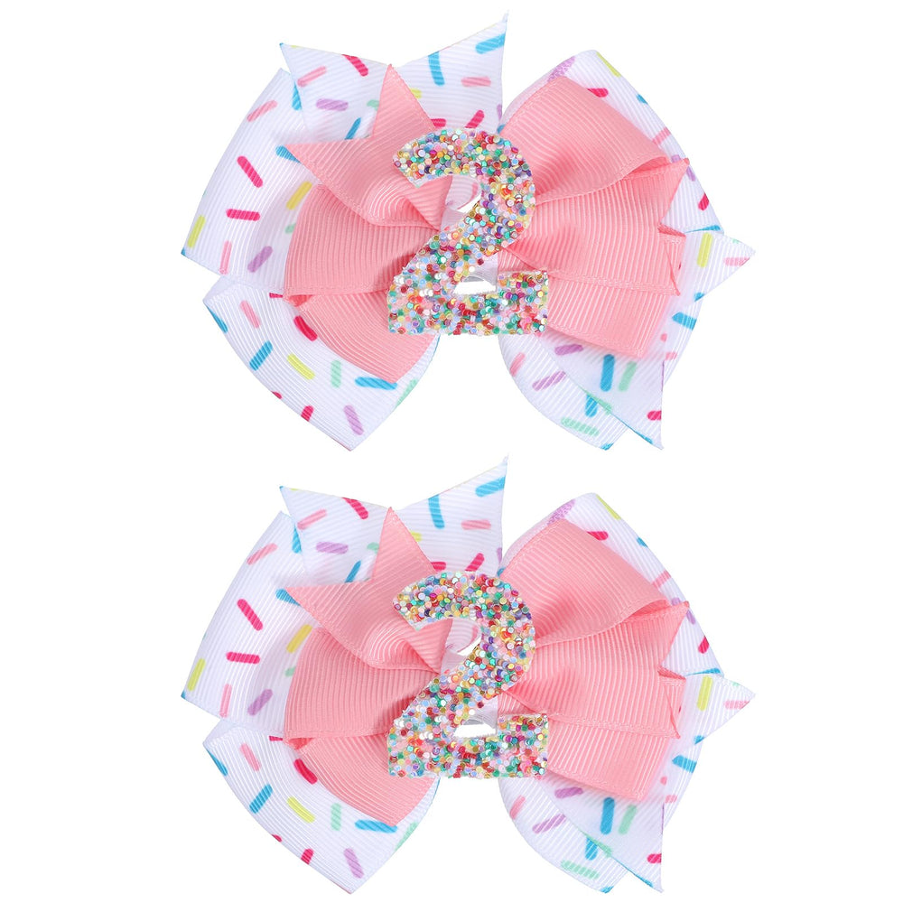Ouligay birthday bow with number 2 adds festive pink sparkle for celebrating milestones