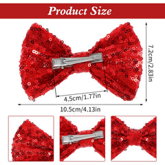 Ouligay Christmas hair bow detail on clip highlights fashionable accessory.