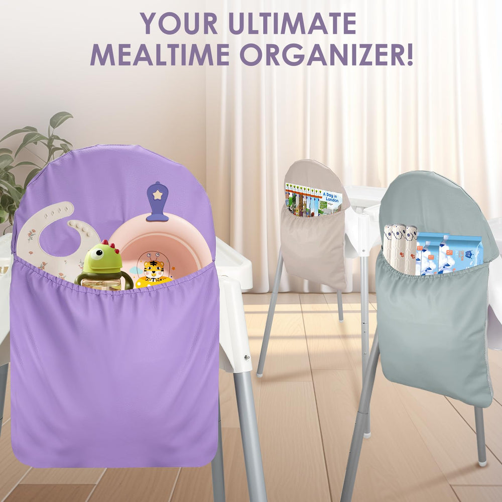 Ourea high-chair handy-pocket-pouch-lavender-color adds stylish coordination.
