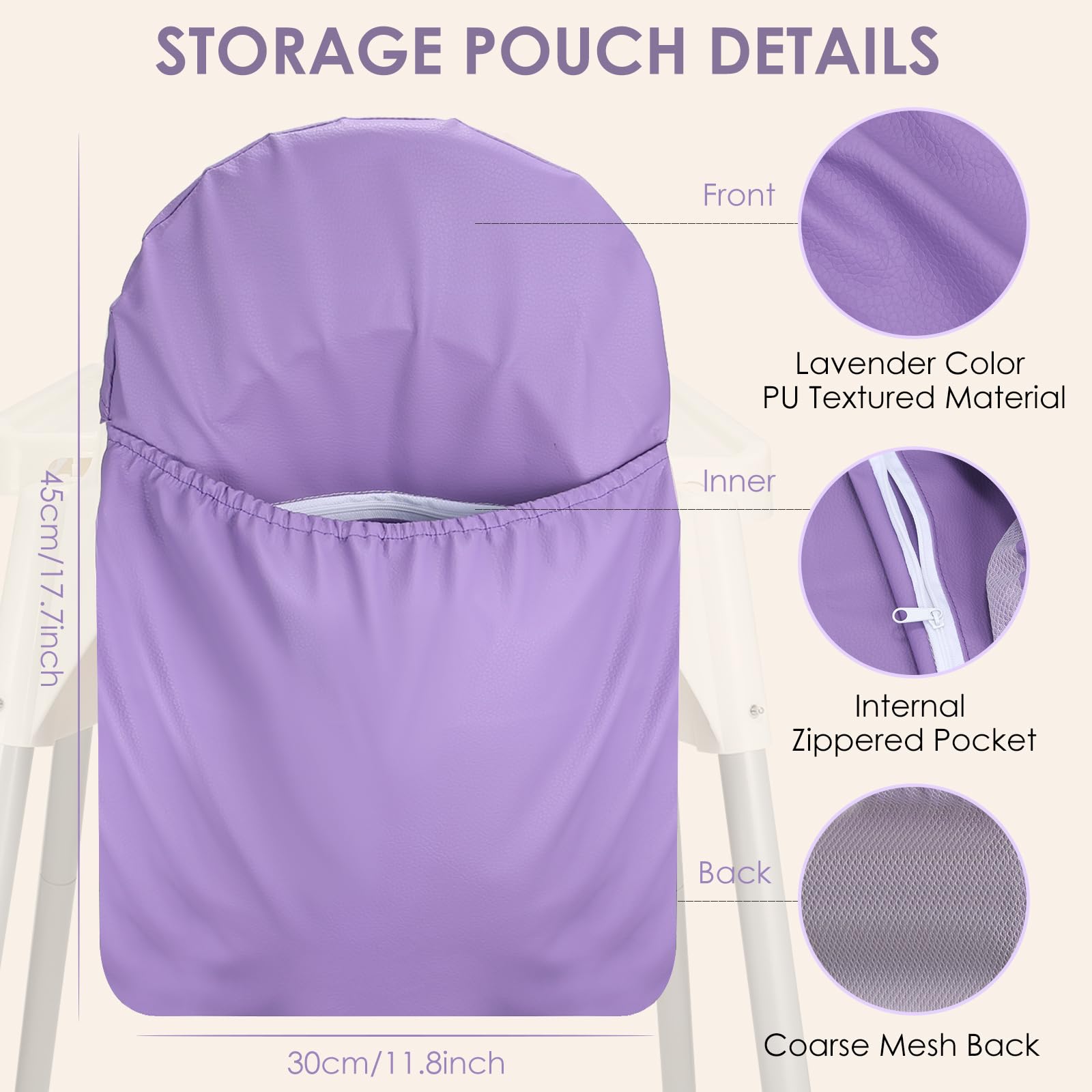 Ourea high-chair handy-pocket-pouch-mealtime-organization keeps essentials close.