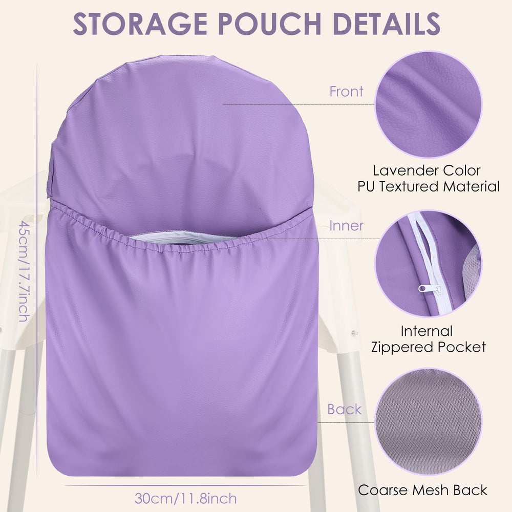 Ourea high-chair handy-pocket-pouch-mealtime-organization keeps essentials close.