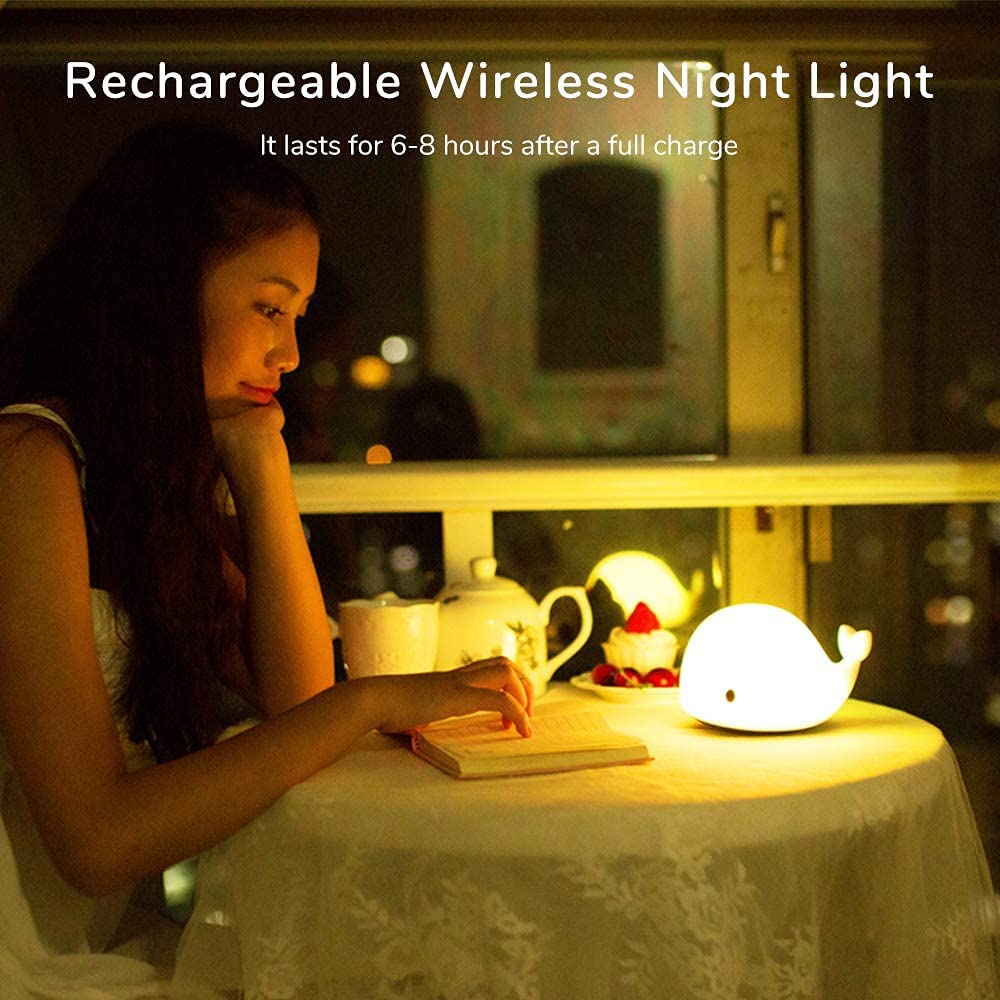 OURRY USB-rechargeable night light provides cordless overnight usage.