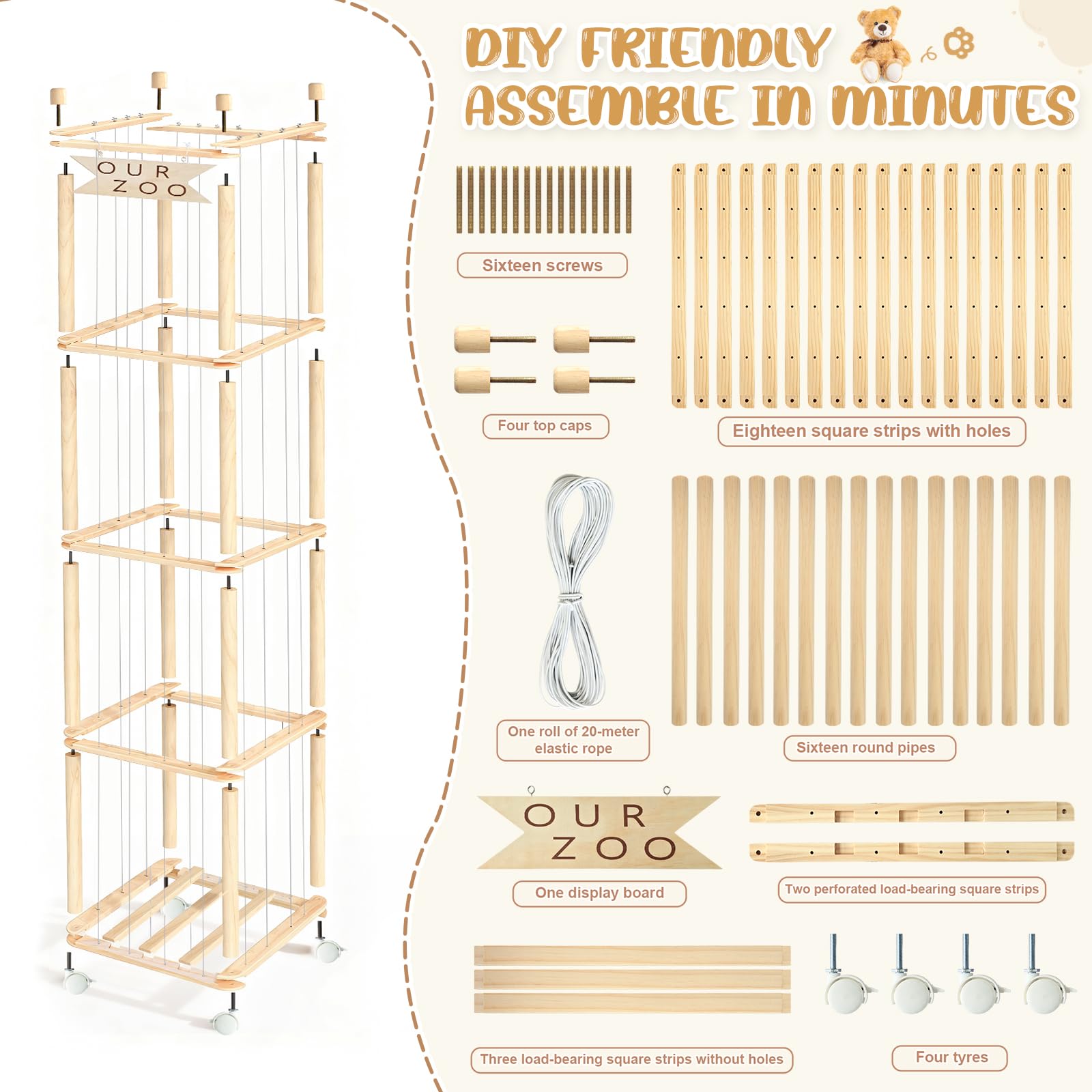 OurWarm open cage design provides easy toy access for kids.