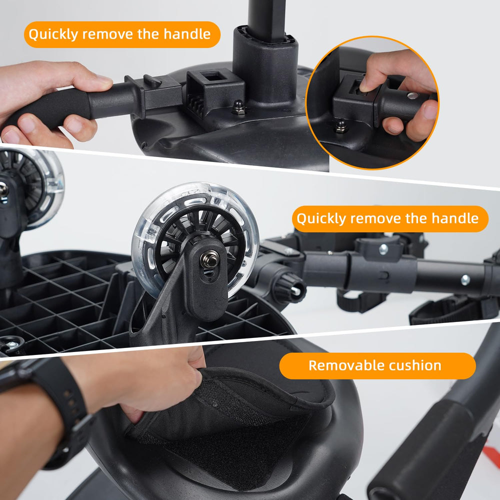 OUSEXI 2in1 stroller attachment connection shows versatile compatibility.