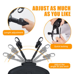 OUSEXI universal stroller plate compatibility for quick, safe setup on multiple strollers.