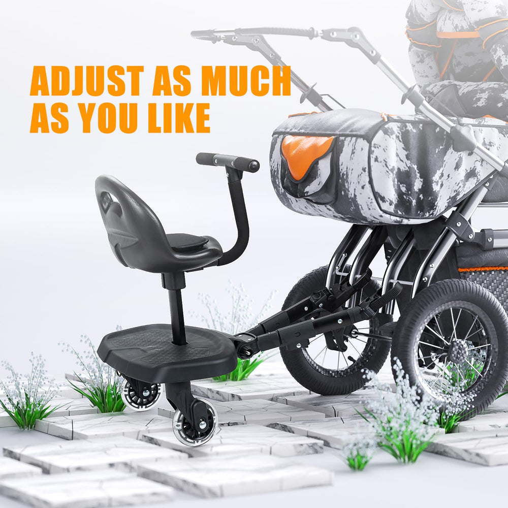 OUSEXI stroller board seat attachment lets kids sit comfortably while you push.