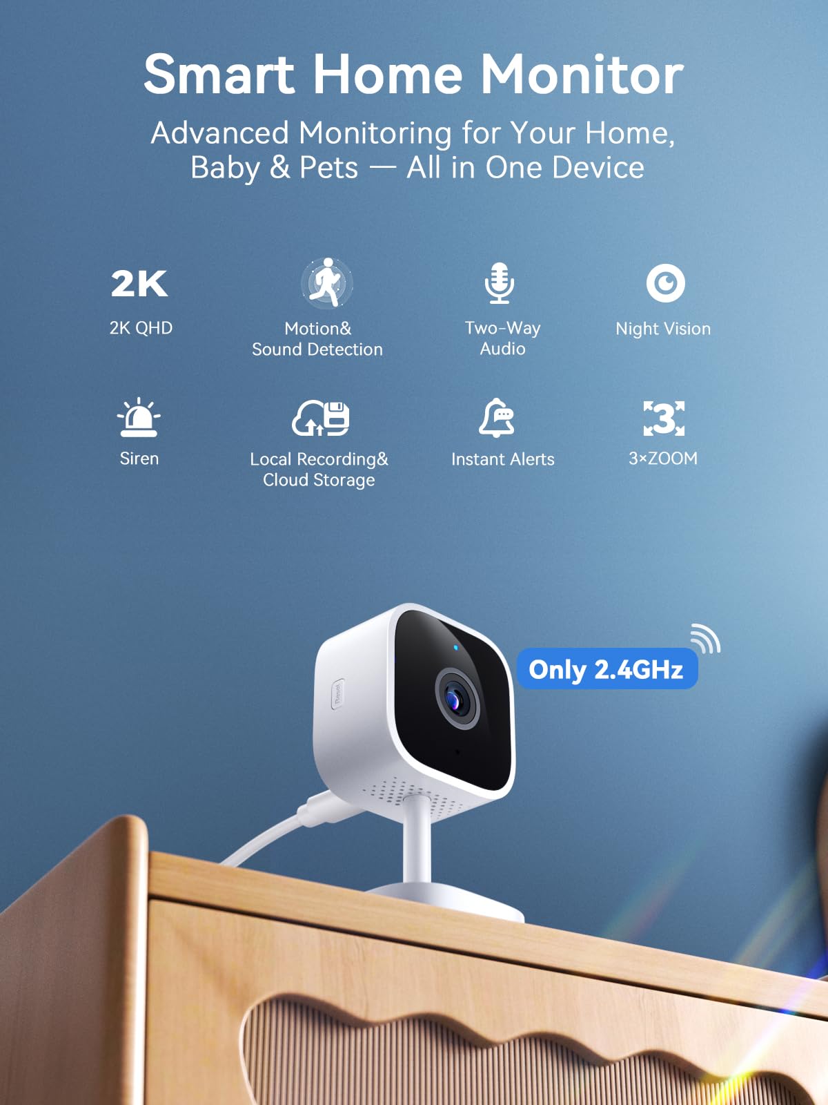 Outinput indoor camera infrared night vision reveals details in darkness