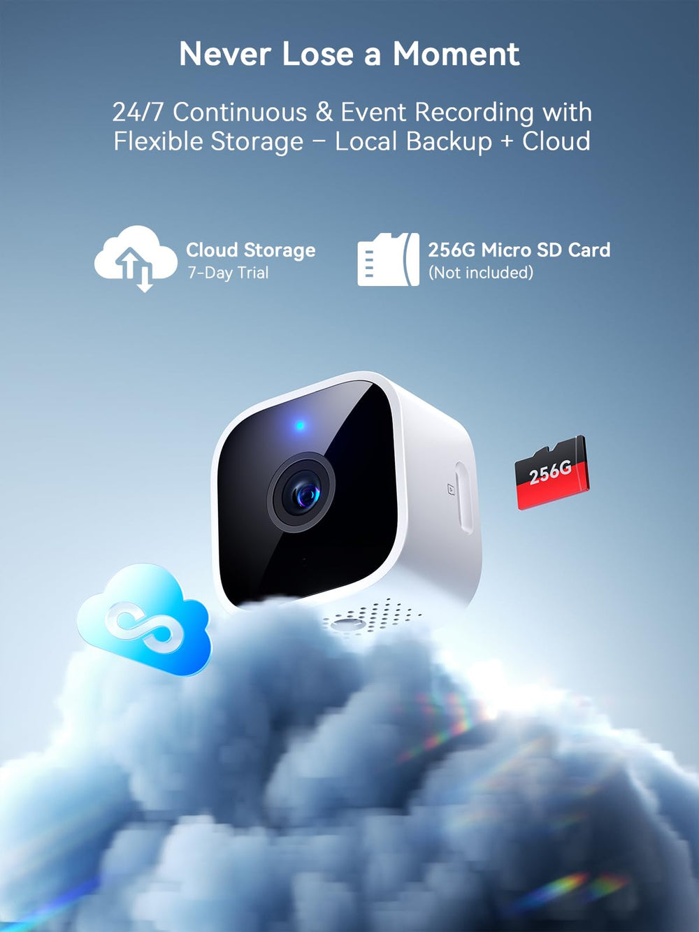 Outinput indoor camera 2.4GHz WiFi ensures strong signal through walls