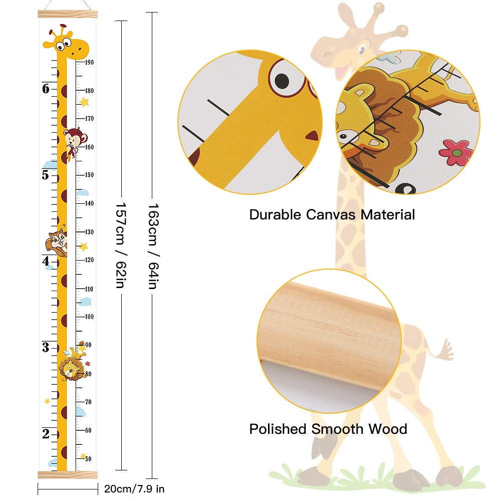 Outivity height chart roll-up for easy storage and removable wall decor.