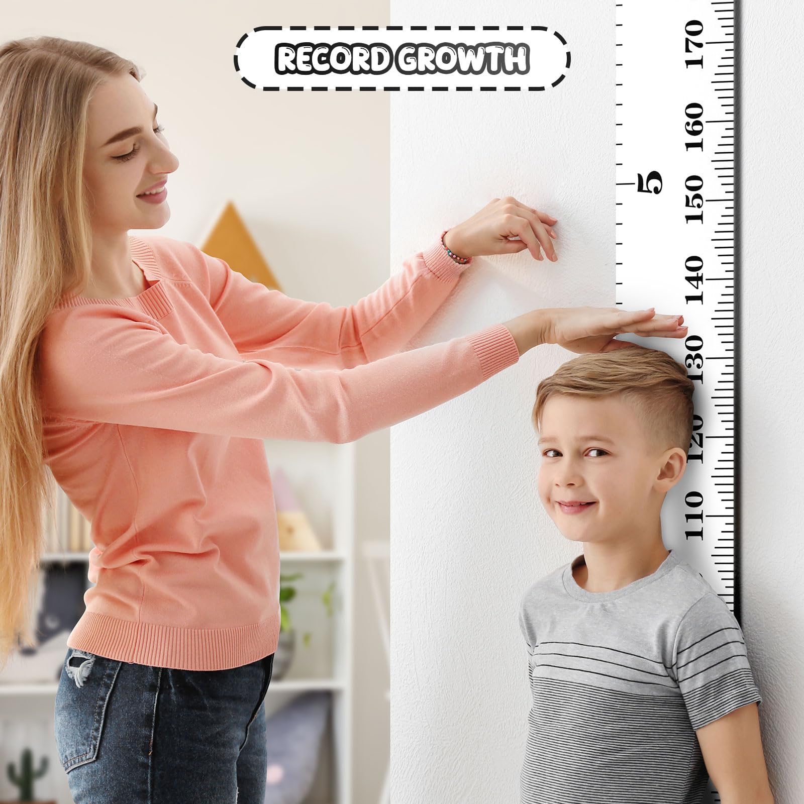 Outivity kids growth chart hanging distance ensures accurate off-ground placement