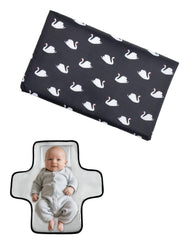 Outtip Cute Swan changing mat folded for quick on-the-go changes.