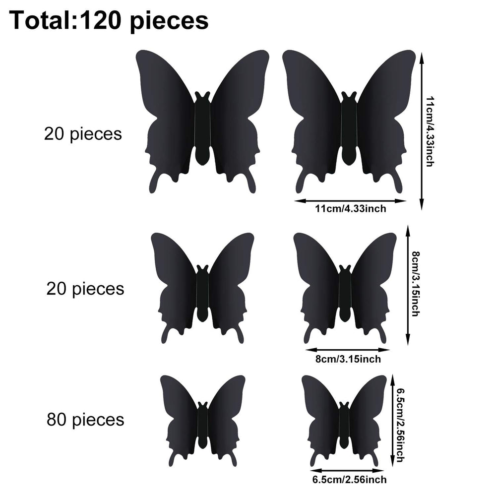 Outus butterfly decals in three sizes offer layered, dynamic depth on walls.