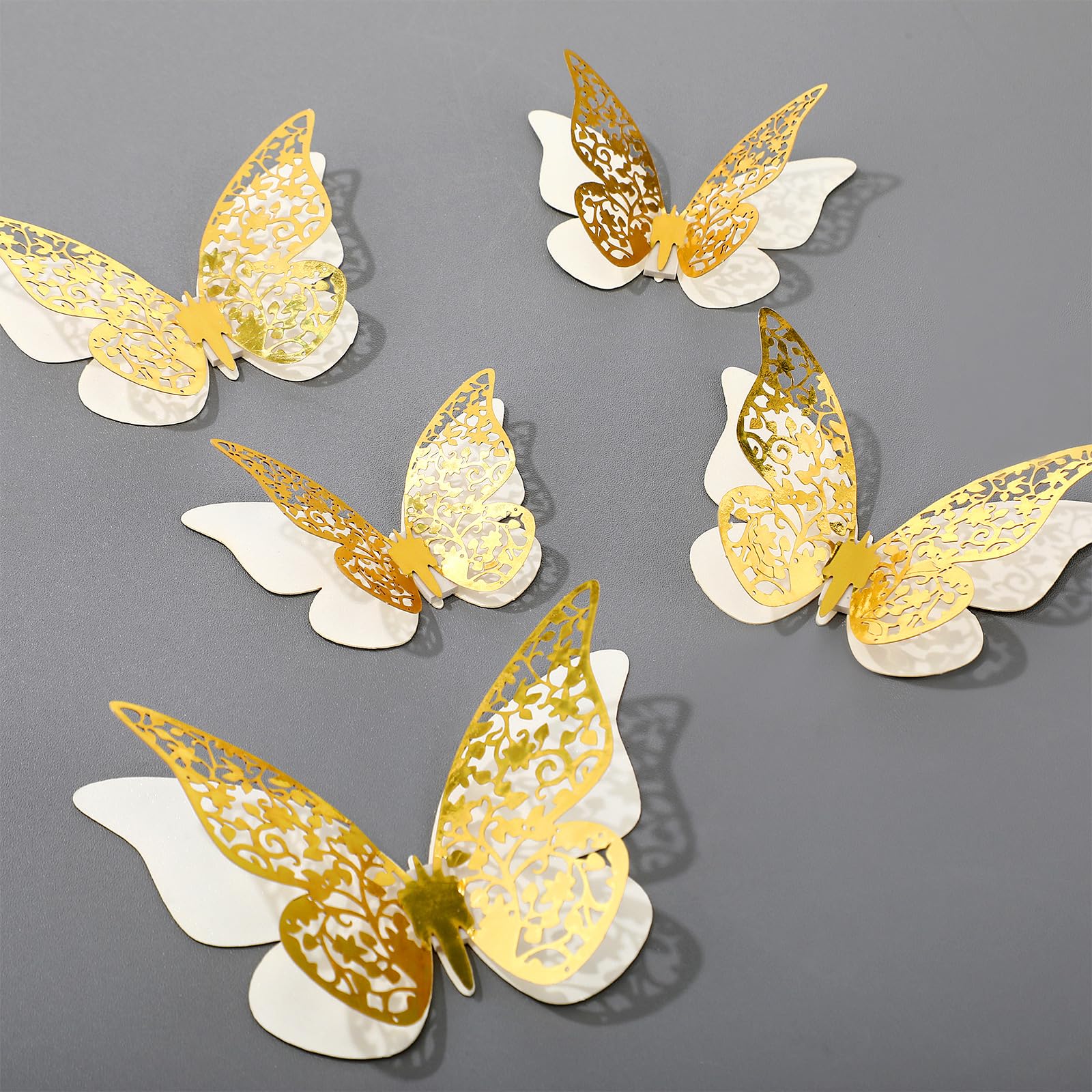 Outus 3D layered butterfly wall decor creates gentle depth on walls.