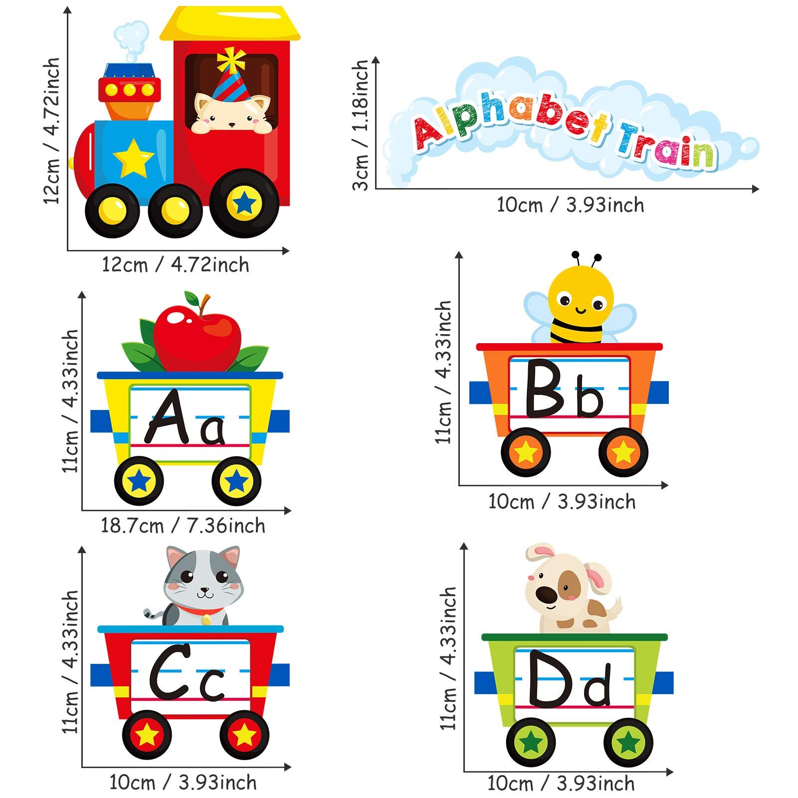 Outus alphabet train wall decals header banner brightens learning corners