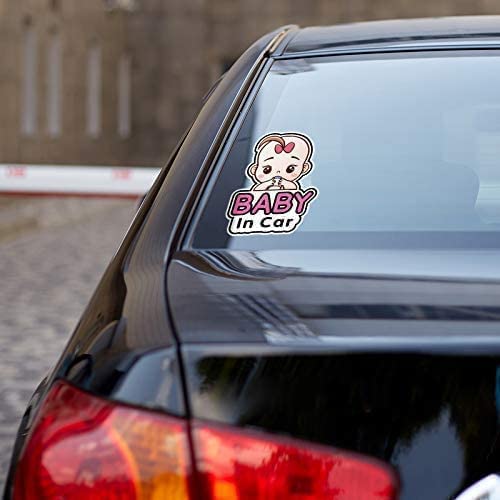 Outus baby in car sticker girl style removable two-pack for flexible styling.